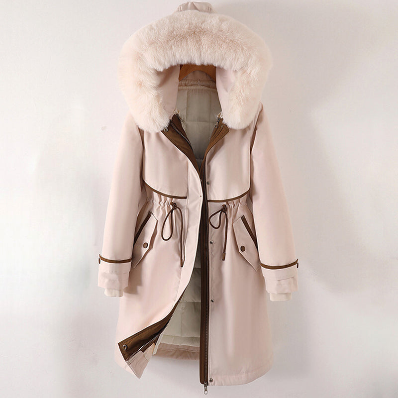 Saffron longline faux fur winter coat – image 2