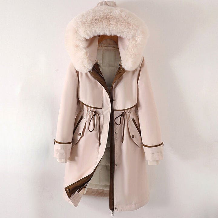 Saffron longline faux fur winter coat – image 2