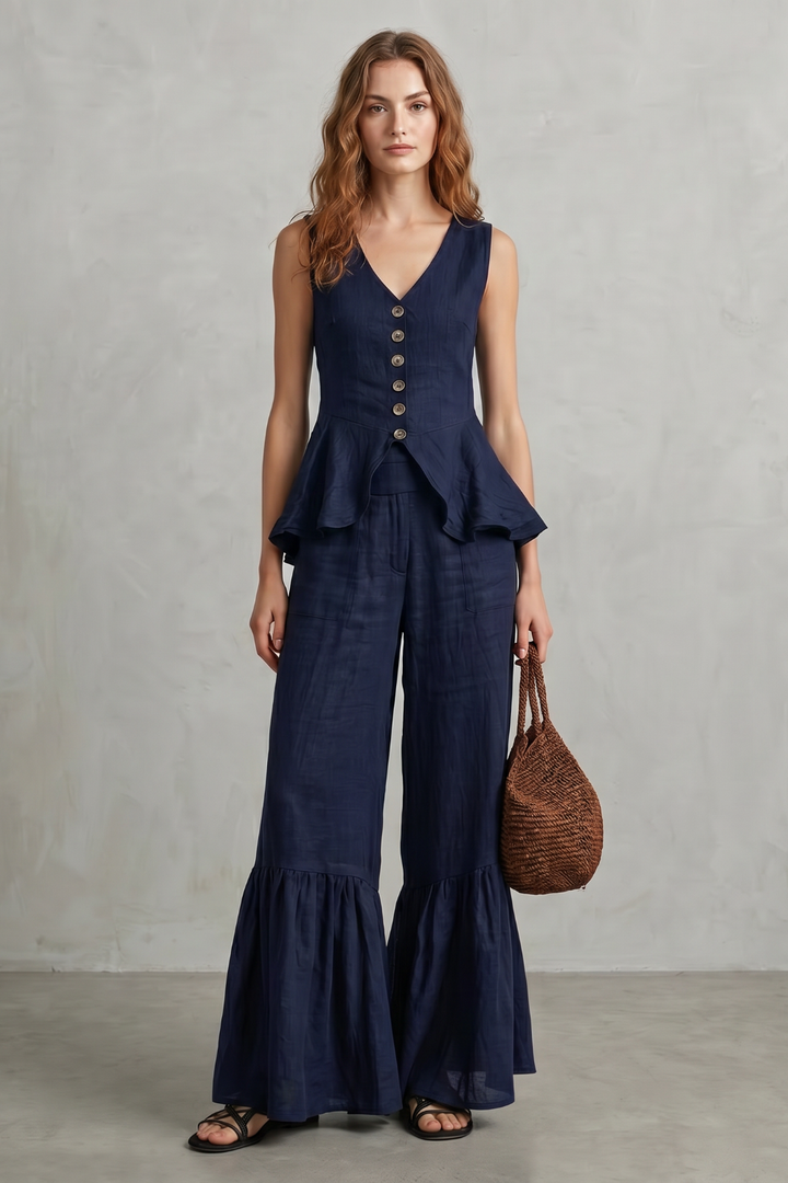 Vita ruffle hem wide leg co ord set – image 10