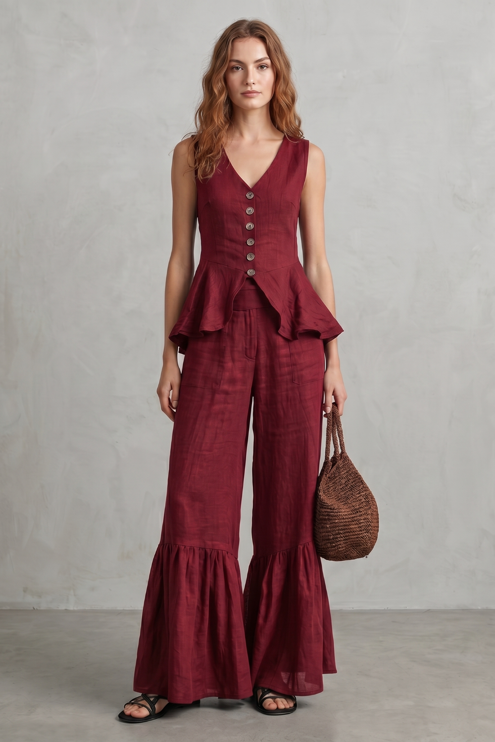 Vita ruffle hem wide leg co ord set – image 12