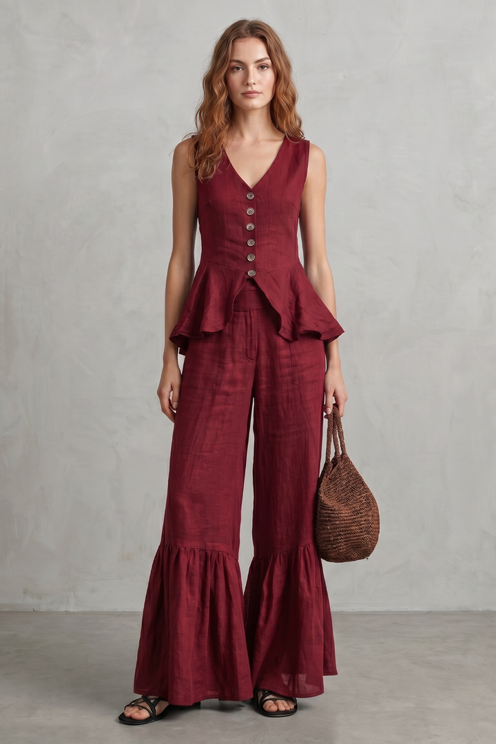 Vita ruffle hem wide leg co ord set – image 12