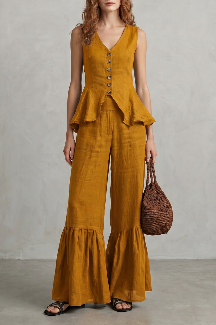 Vita ruffle hem wide leg co ord set – image 5