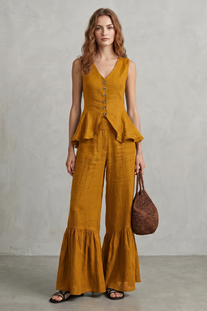 Vita ruffle hem wide leg co ord set – image 6
