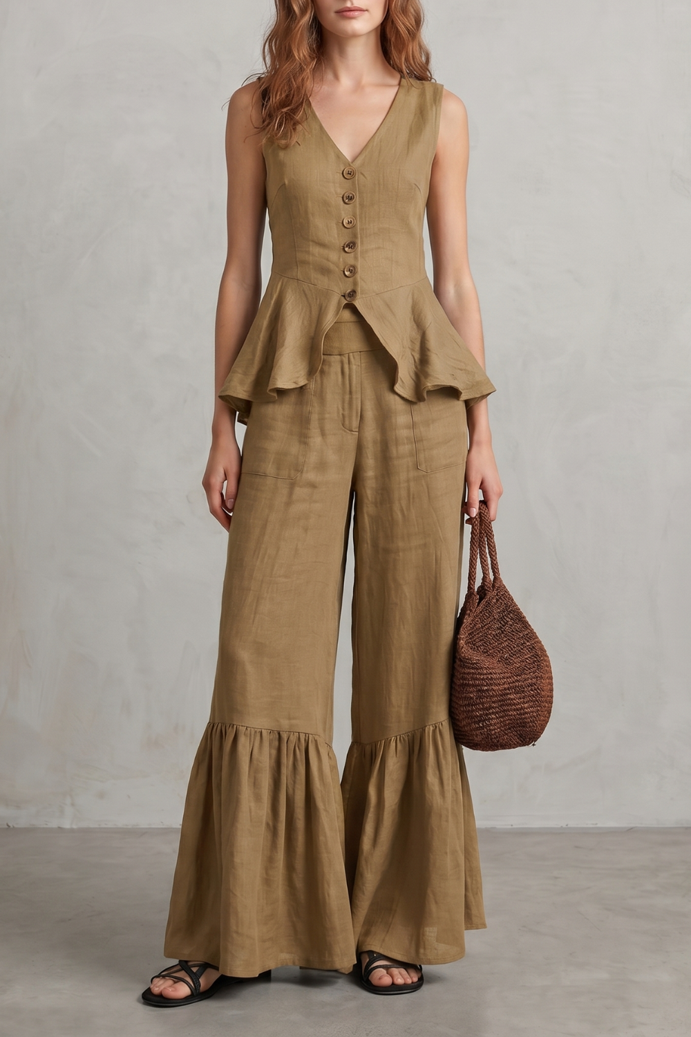 Vita ruffle hem wide leg co ord set – image 7