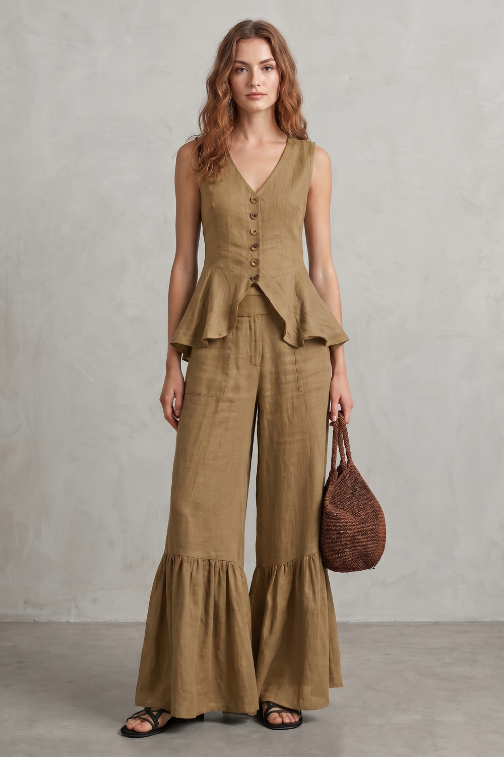 Vita ruffle hem wide leg co ord set – image 8