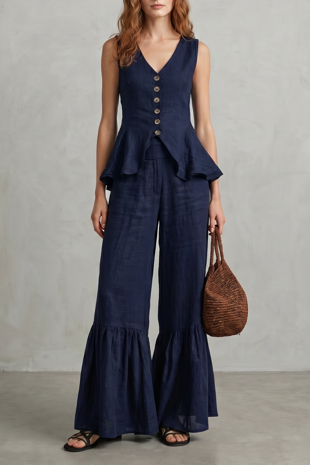 Vita ruffle hem wide leg co ord set – image 9