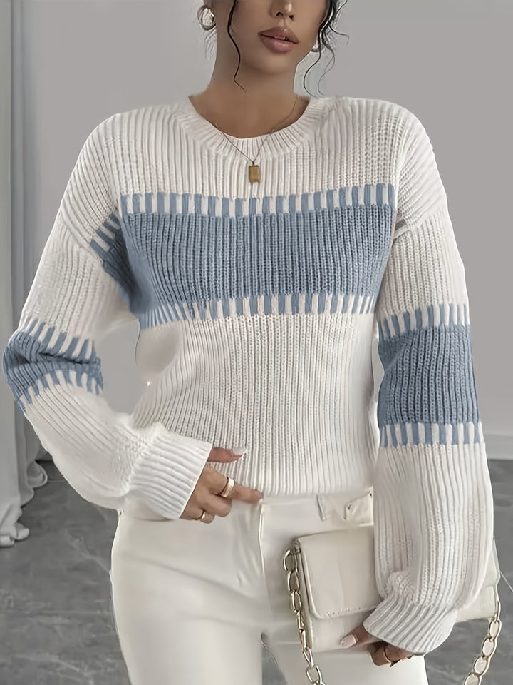 Ffion striped wide sleeve jumper – image 2