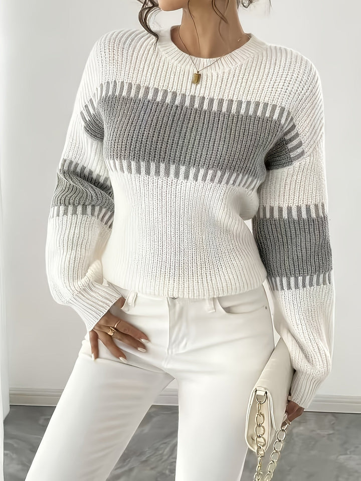 Ffion striped wide sleeve jumper