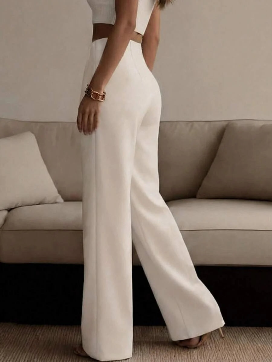 Henrietta high waist wide leg tailored trousers
