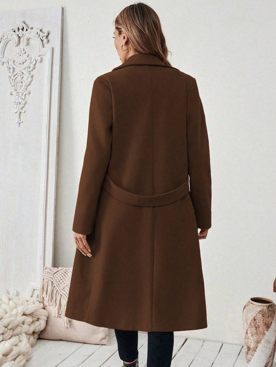 Ysolde tailored belted long coat – image 2