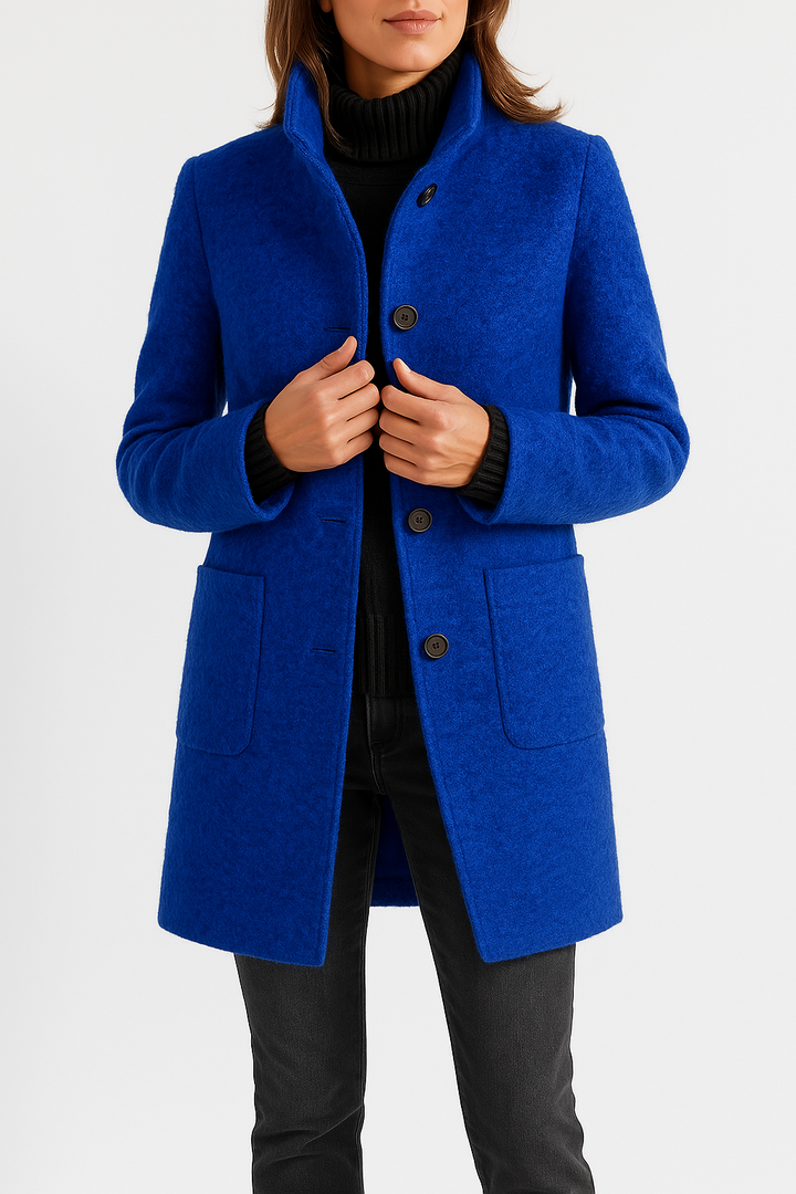 Mali tailored high neck coat with patch pockets – image 3