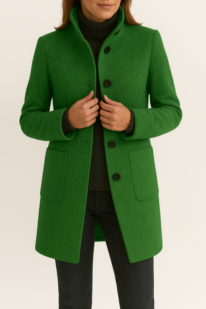 Mali tailored high neck coat with patch pockets – image 4