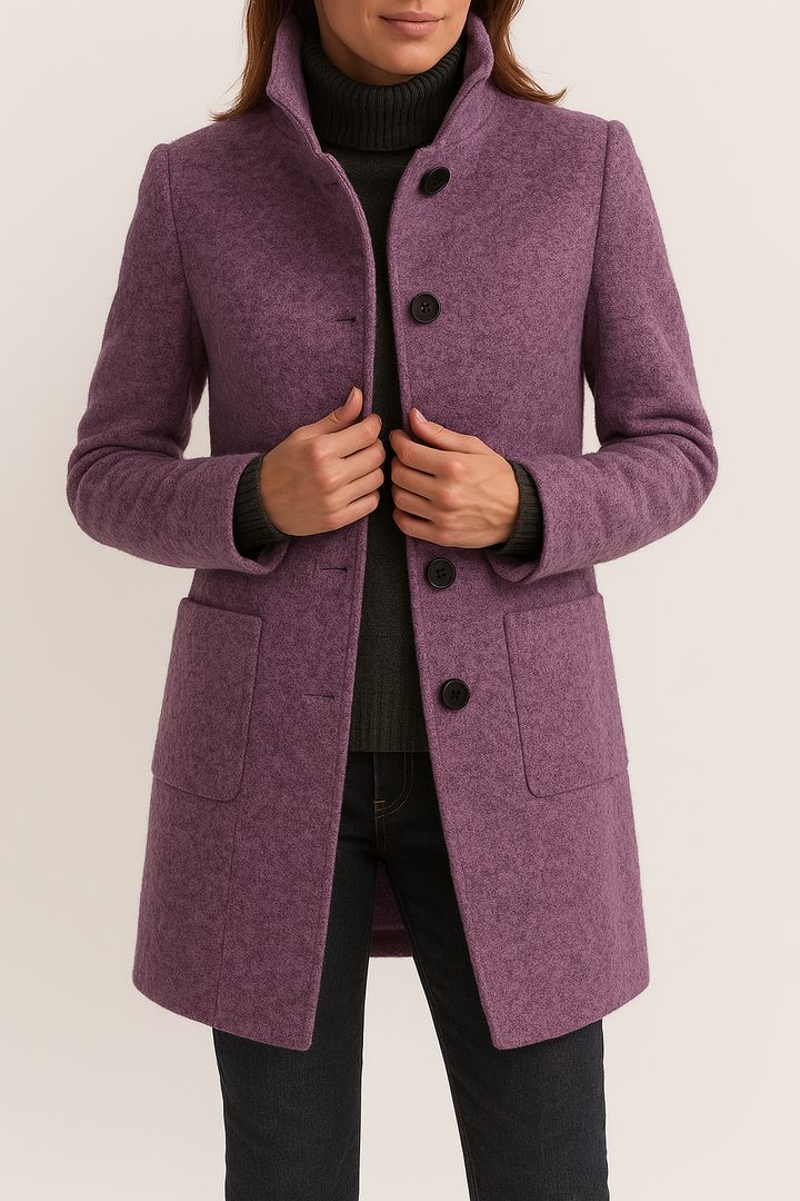 Mali tailored high neck coat with patch pockets – image 6