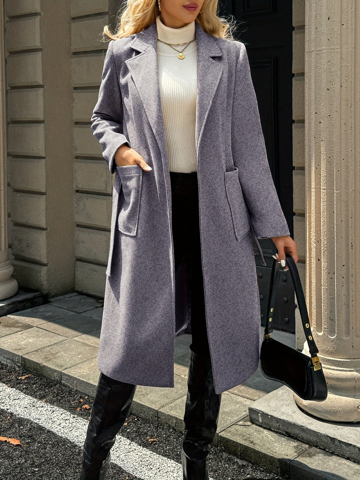 Llinos belted coat with wide collar and patch pockets – image 12