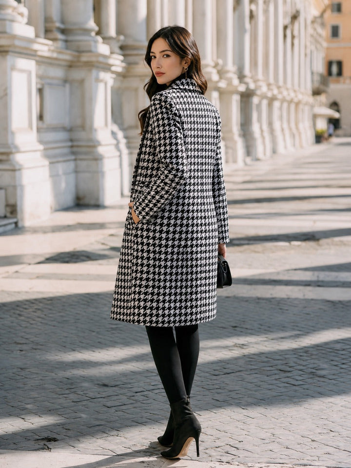 Nathalie double breasted houndstooth wool coat – image 2