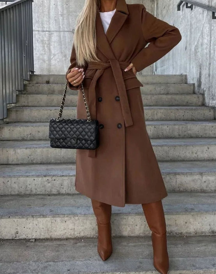 Vivienne long double breasted wool coat