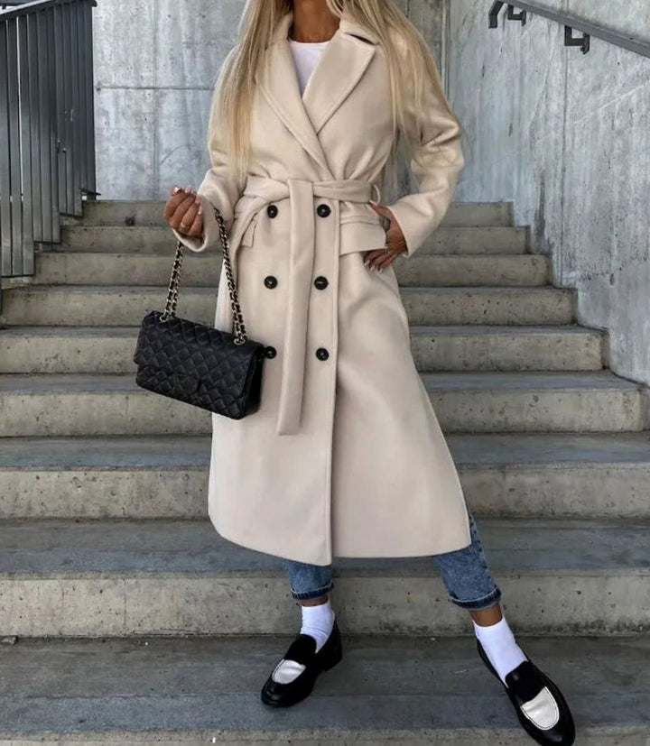 Vivienne long double breasted wool coat