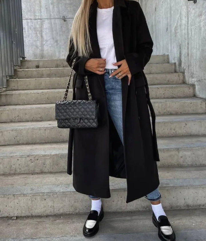 Vivienne long double breasted wool coat