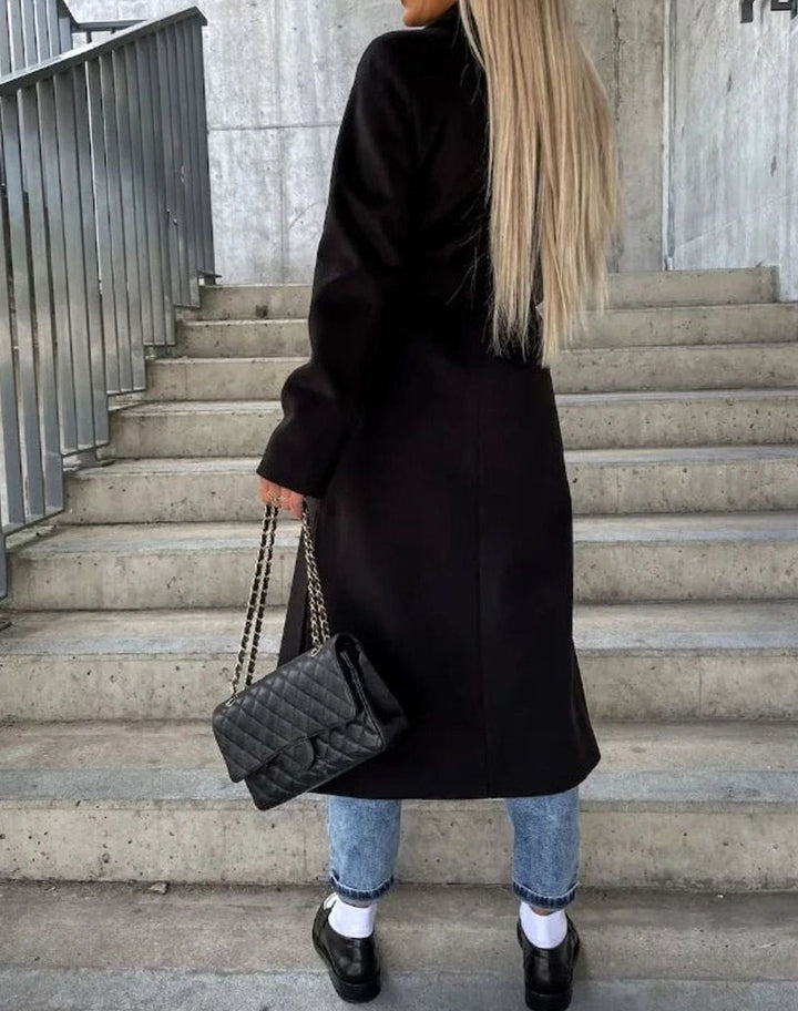 Vivienne long double breasted wool coat
