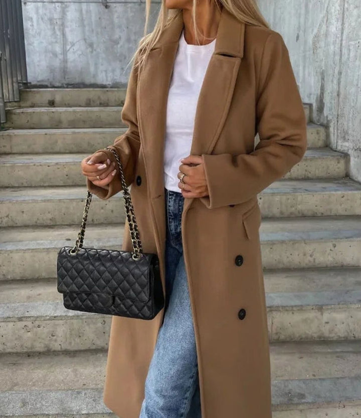 Vivienne long double breasted wool coat