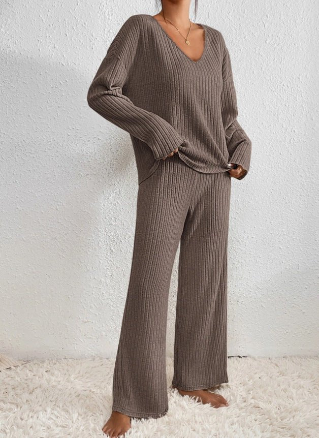 Yvette two piece ribbed knit lounge set