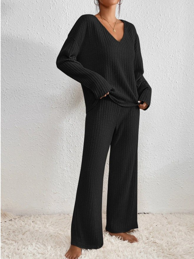 Yvette two piece ribbed knit lounge set