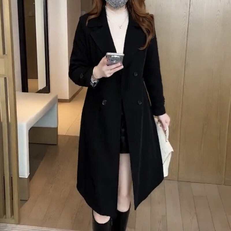 Jade long belted trench coat