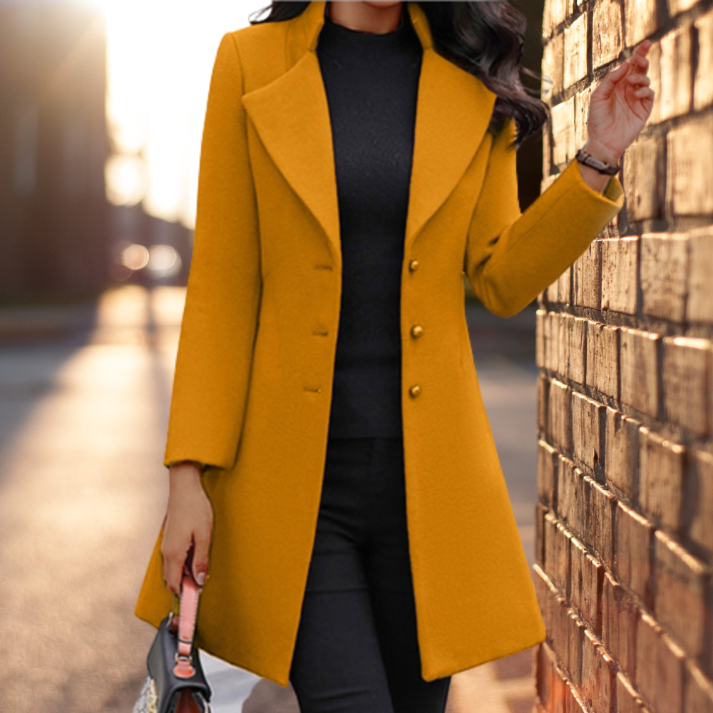Violet long coat with lapels