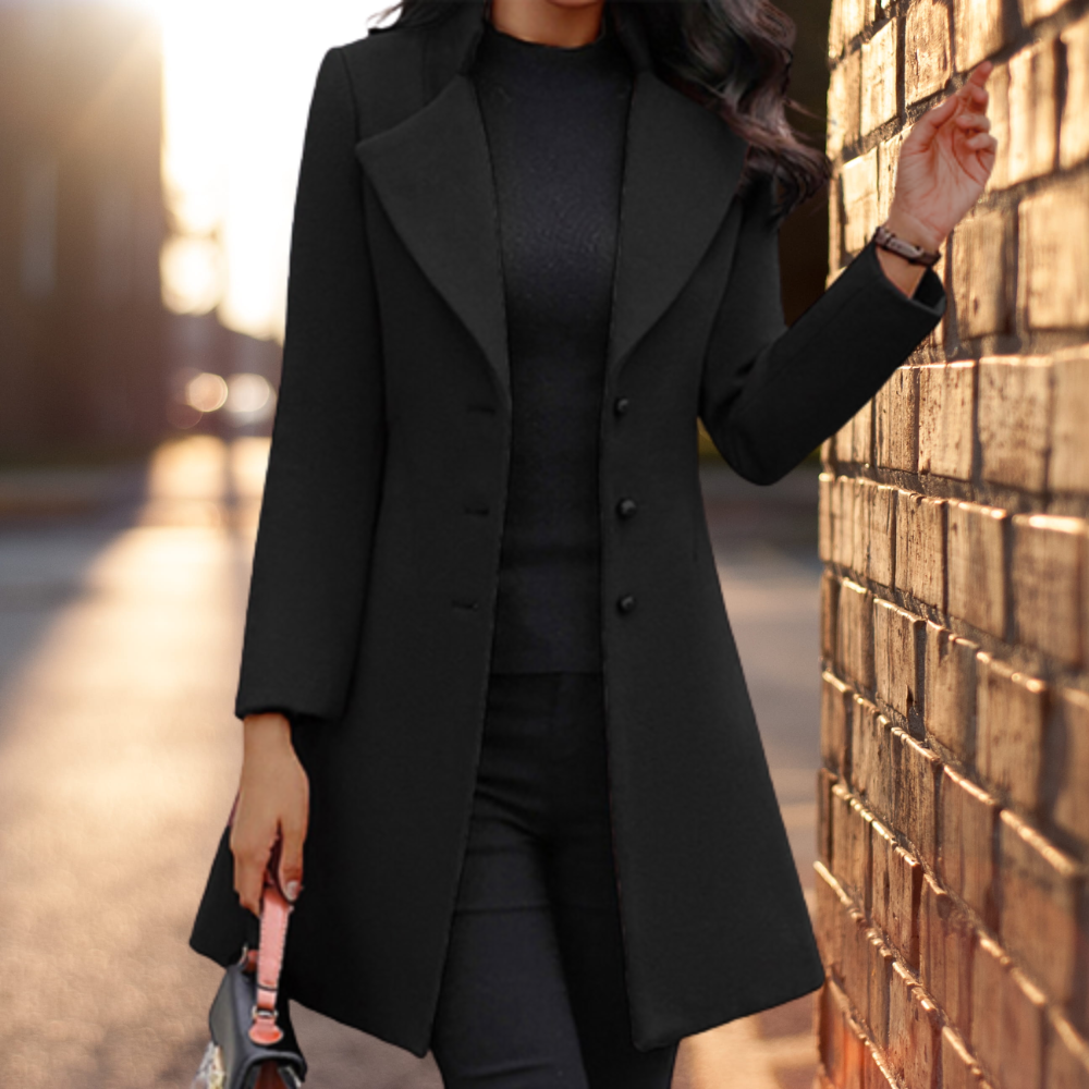 Violet long coat with lapels – image 6