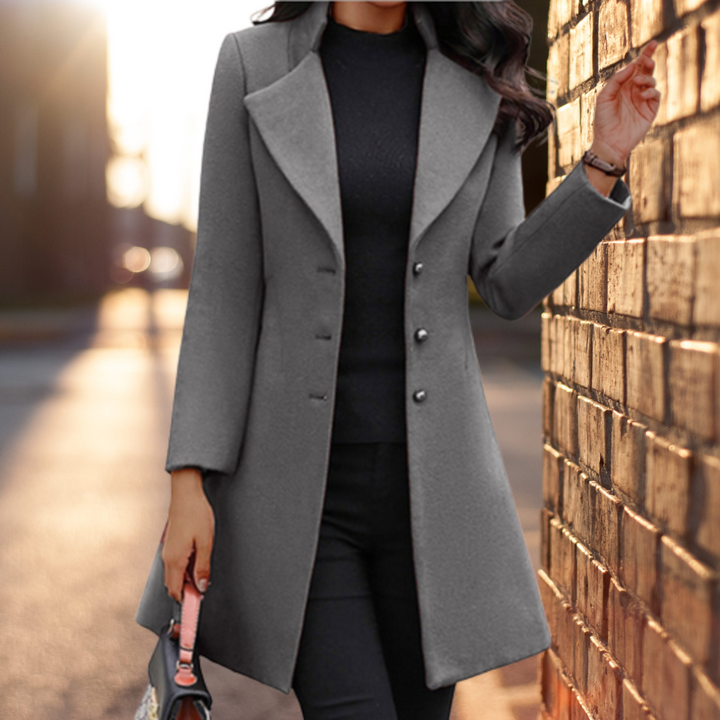 Violet long coat with lapels – image 3