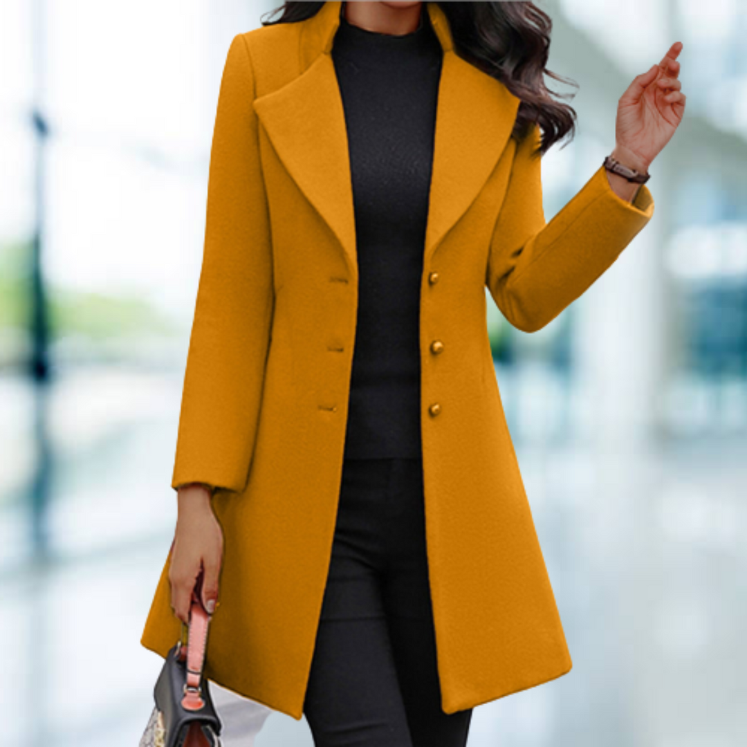 Violet long coat with lapels – image 5