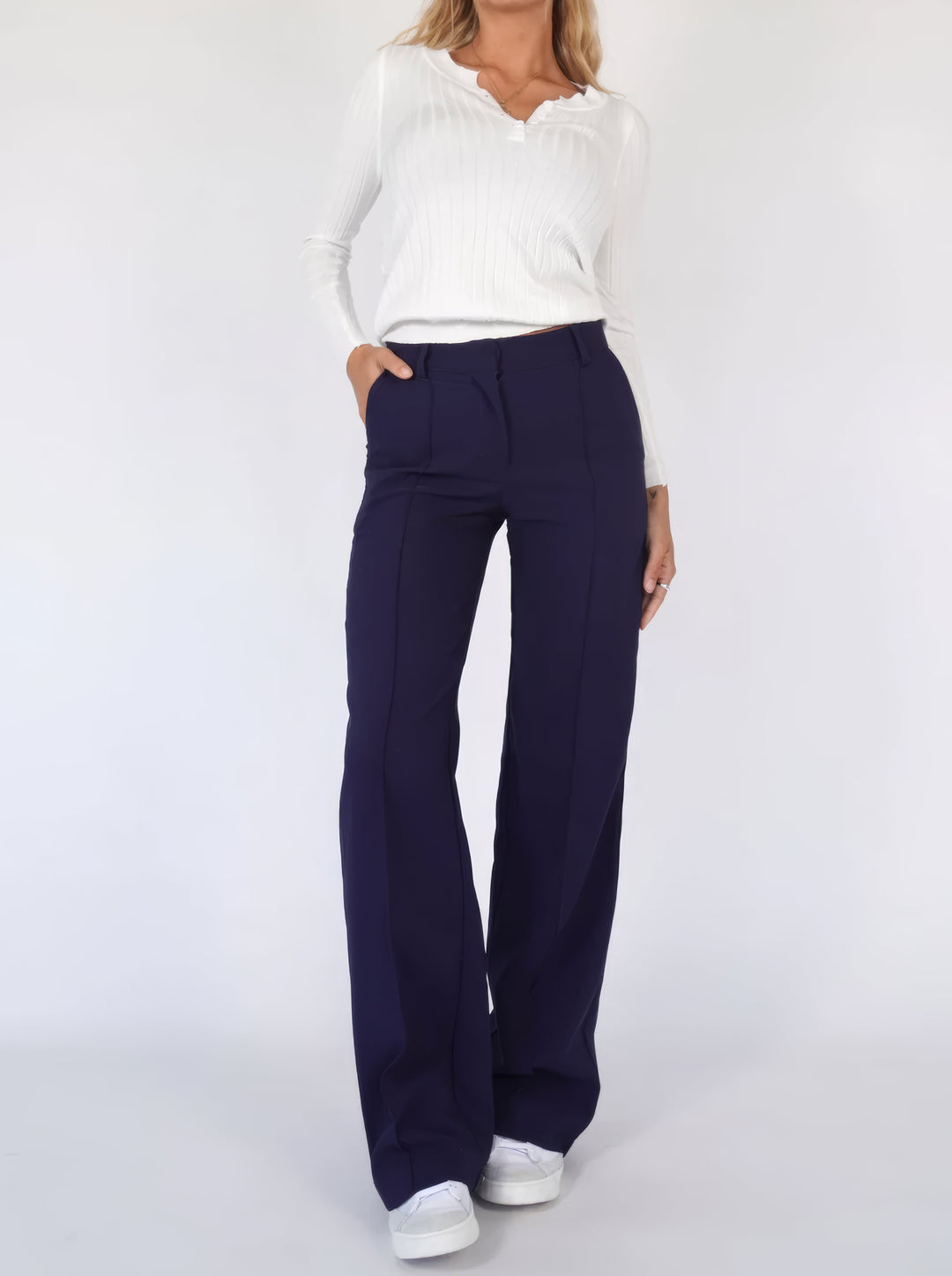 Fiorella elastic waist flowing wide leg trousers – image 16