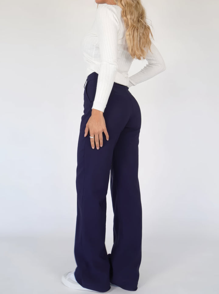 Fiorella elastic waist flowing wide leg trousers – image 5