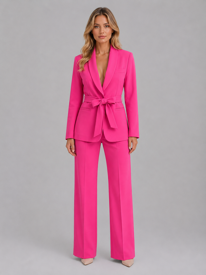 Brooke belted blazer and wide leg trouser suit – image 8