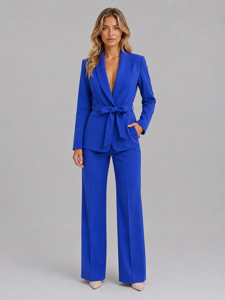 Brooke belted blazer and wide leg trouser suit – image 6