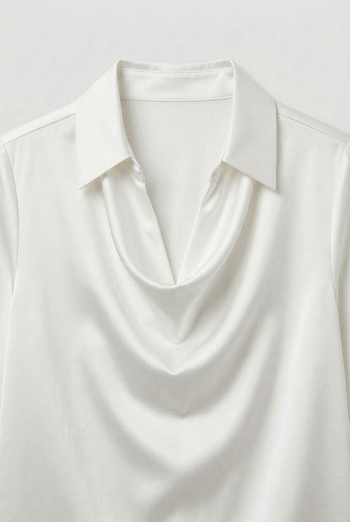 Zoe Elegant Satin Look Cowl Neck Blouse - image 2