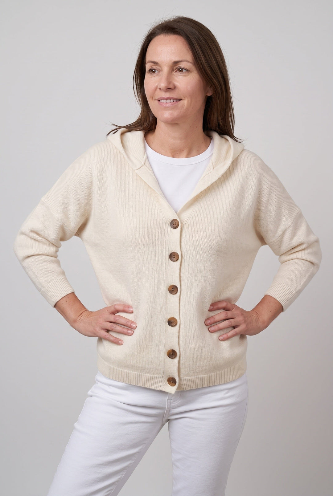 Bianca hooded button front knit cardigan – image 5