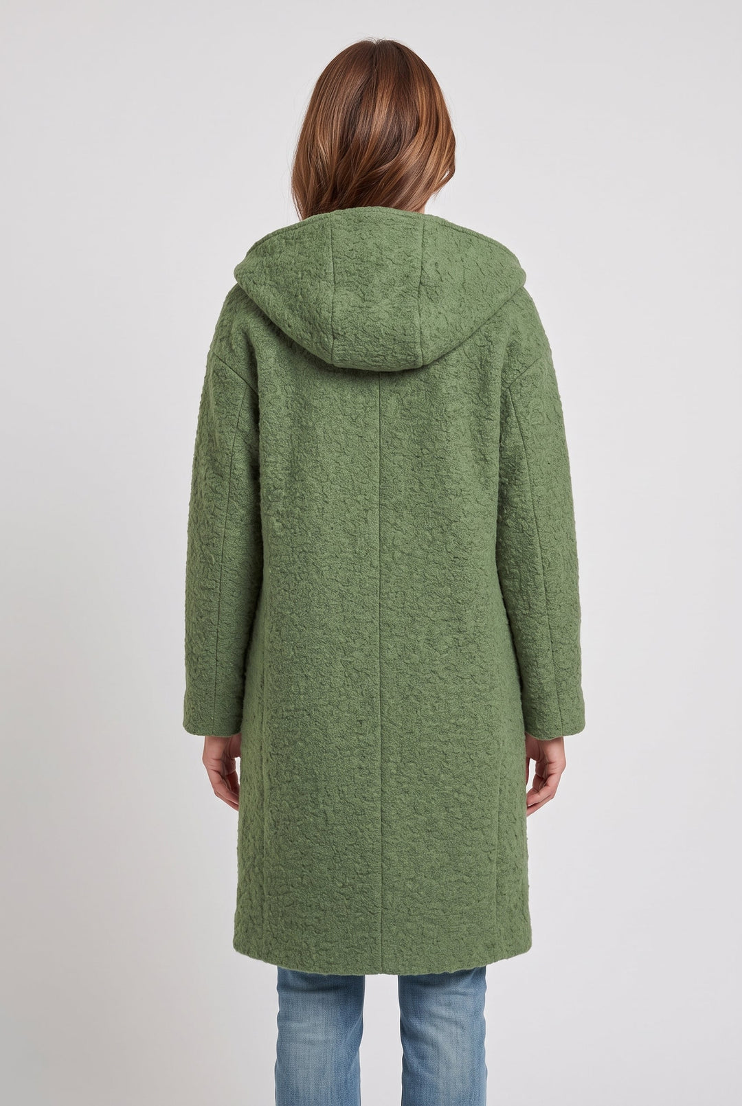 Annwen hooded longline coat with button front – image 2