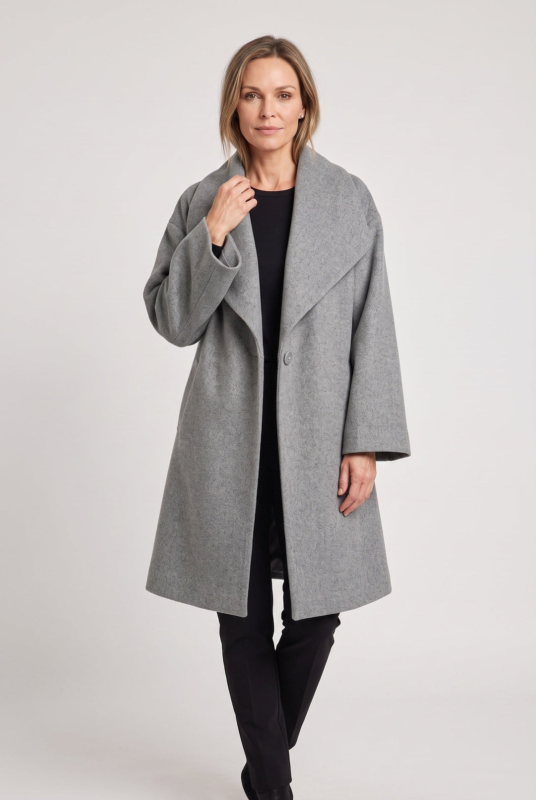 Jocasta Elegant Oversized Shawl Collar Coat - image 5