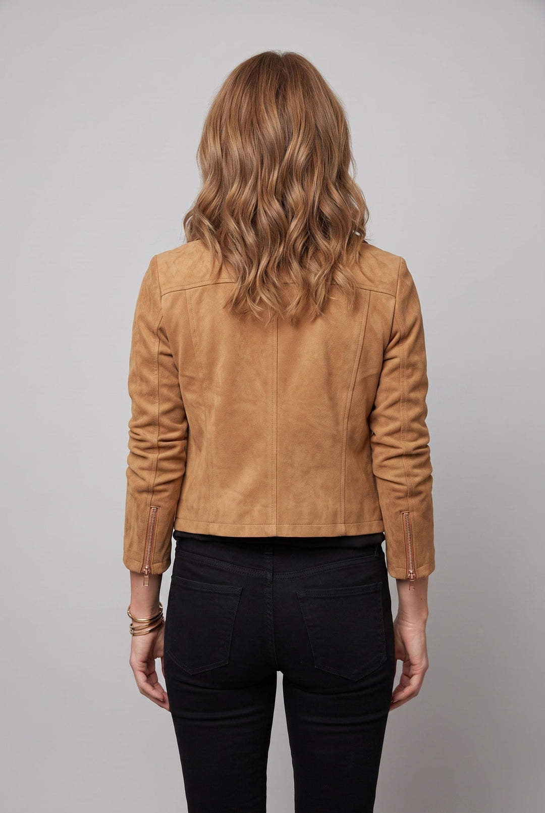 Winona cropped biker jacket in khaki