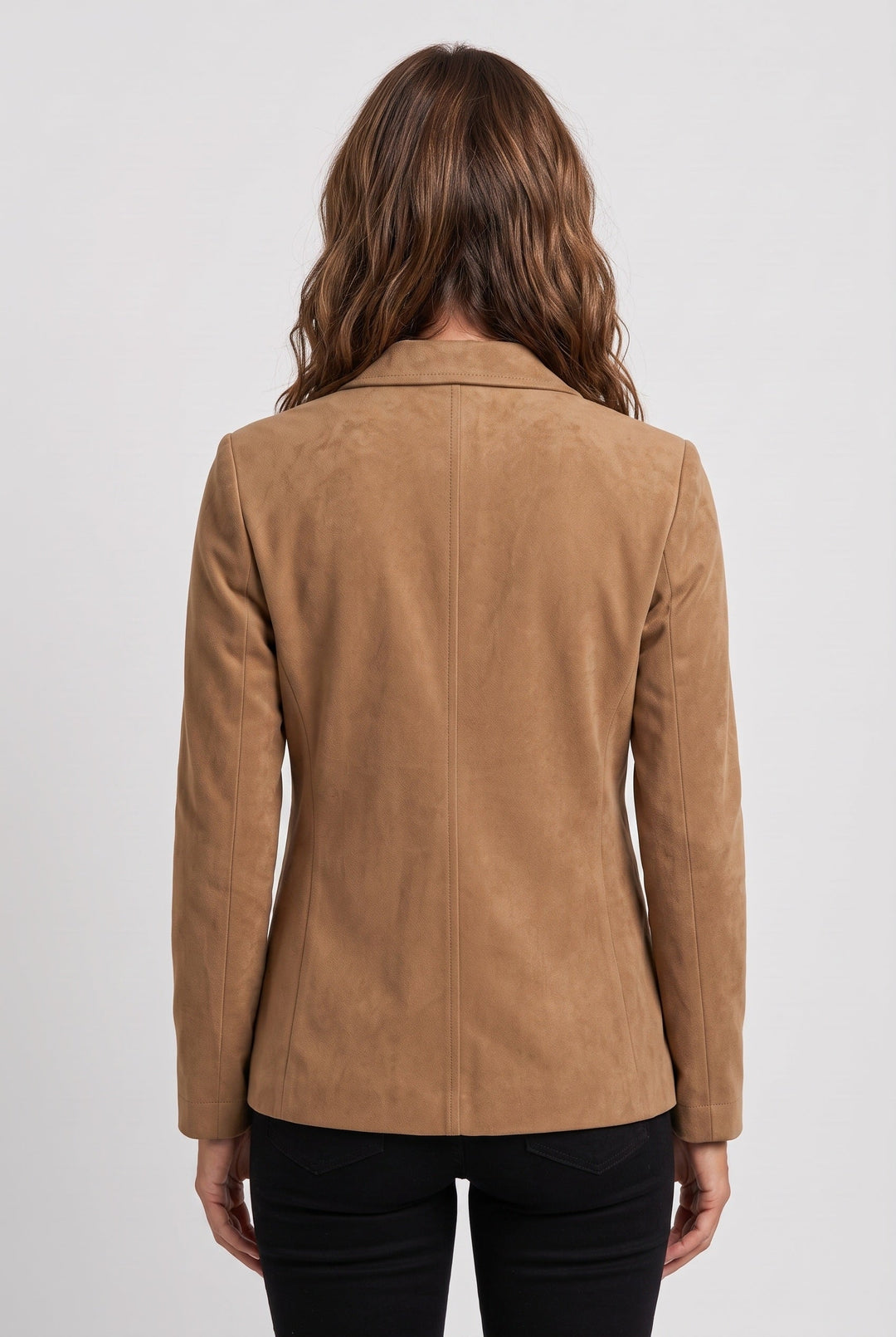 Willa suede look jacket in brown