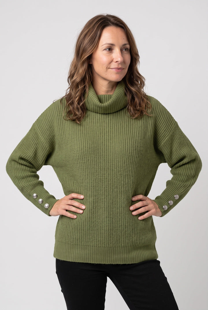 Yolande roll neck jumper in yellow