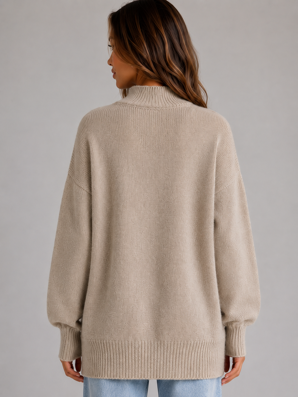 Zinnia oversized knit jumper in beige