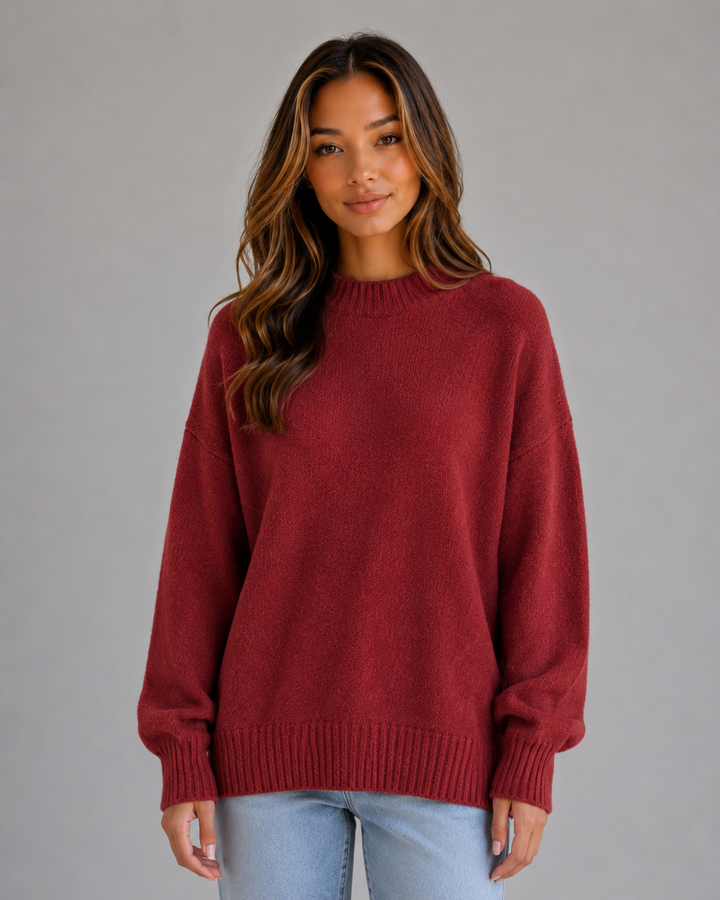 Zinnia oversized knit jumper, high neck detail
