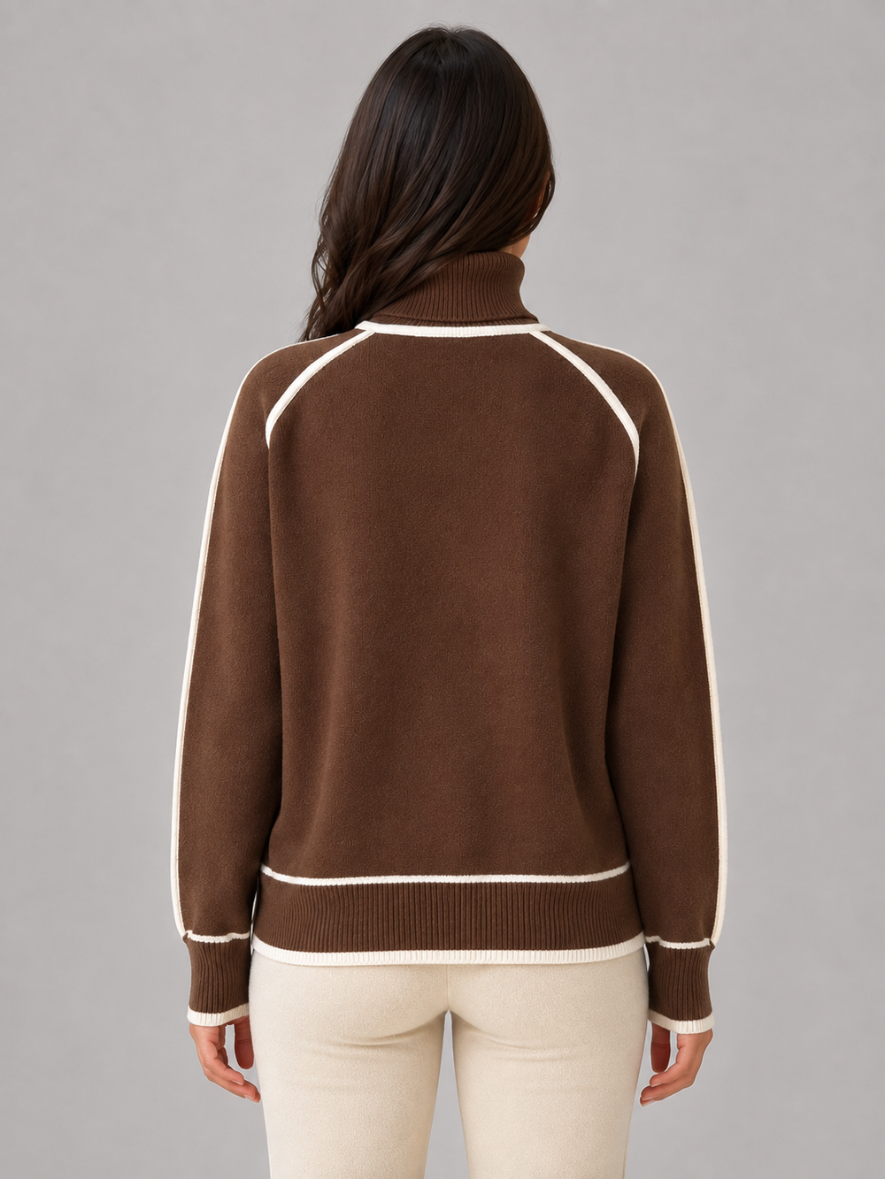 Zara roll neck jumper in brown