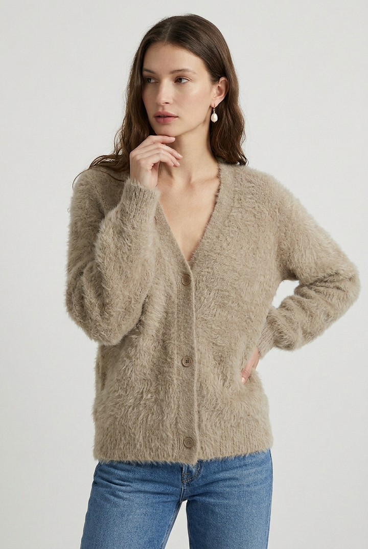 Francesca V neck button down knit cardigan – image 8