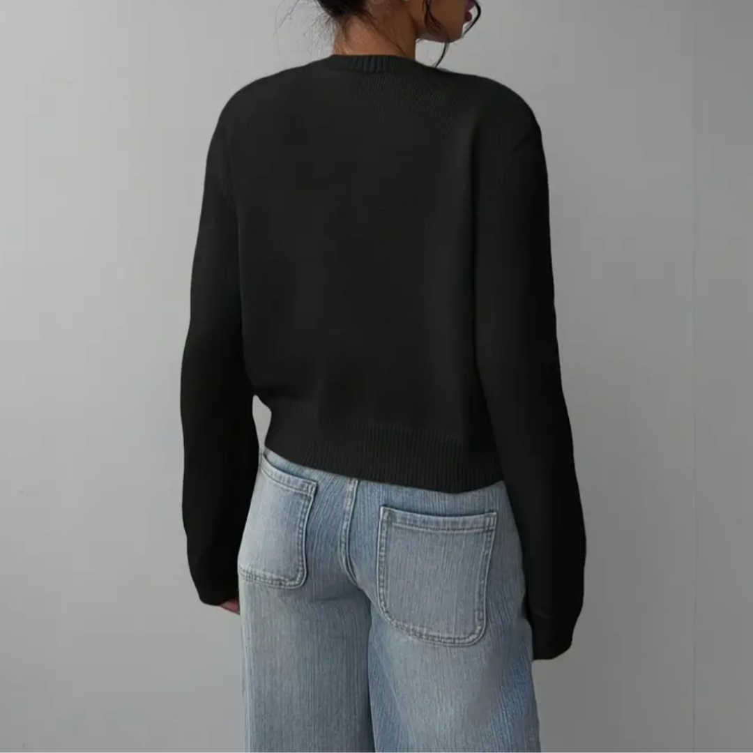 Signe cropped ribbed knit cardigan – image 11