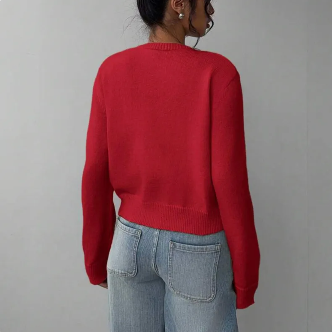 Signe cropped ribbed knit cardigan – image 14