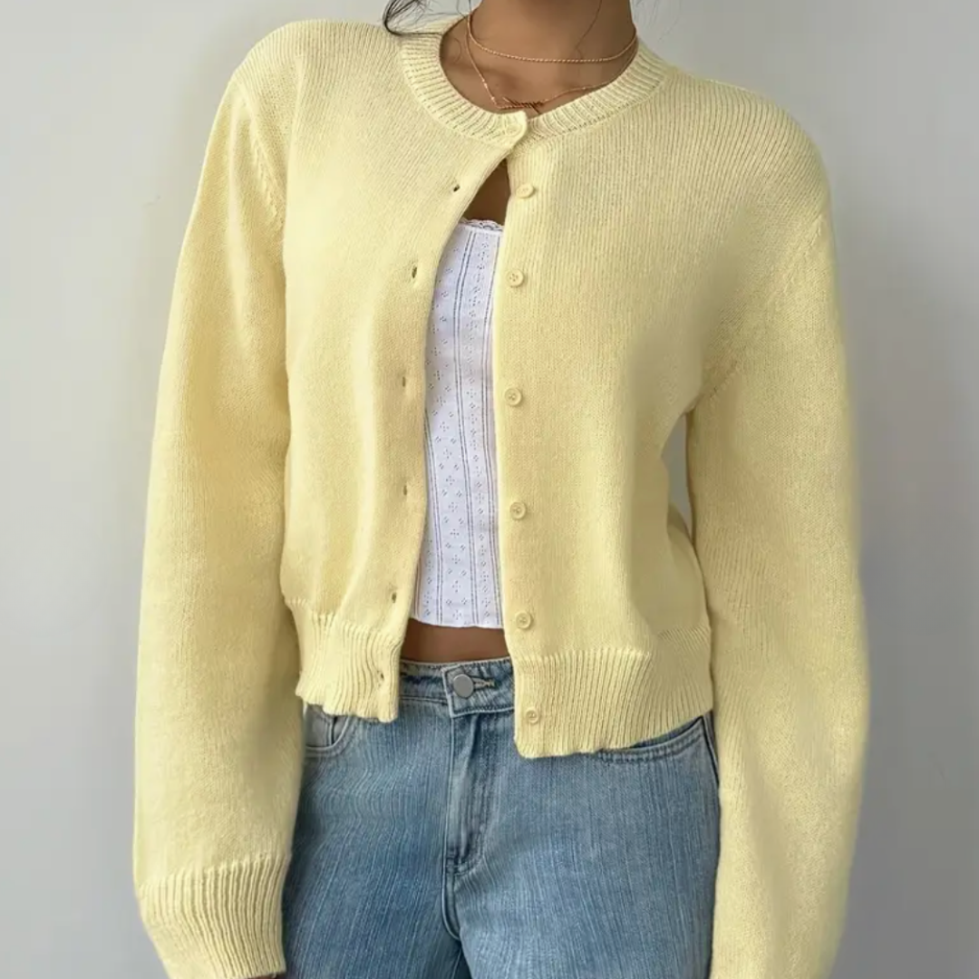 Signe cropped ribbed knit cardigan – image 17