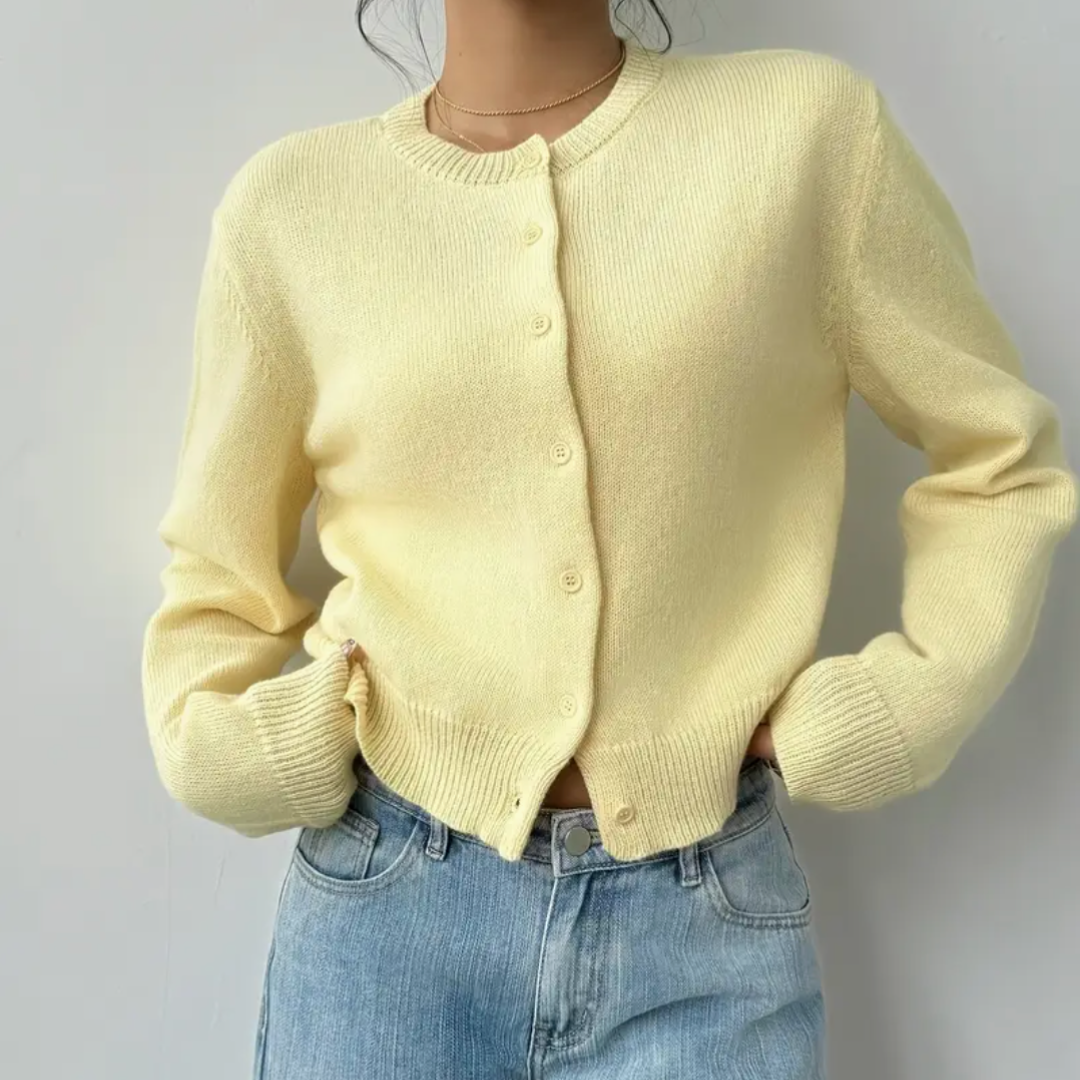 Signe cropped ribbed knit cardigan – image 18